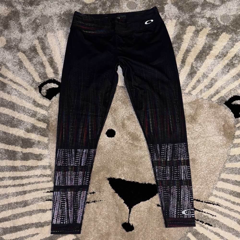 Oakley Black Leggings with Patterned Accents